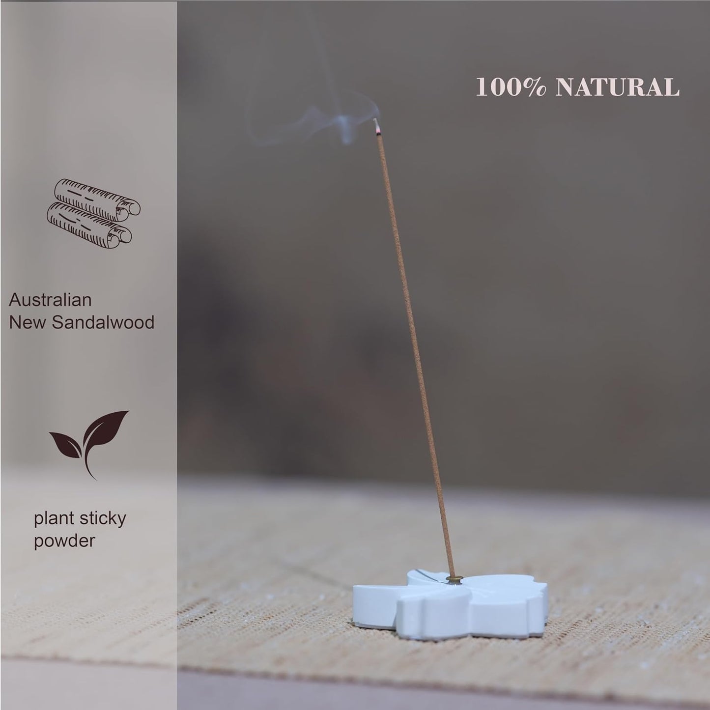Incense Sticks, 110 Fuxi New Mountain Sandalwood Sticks - 100% Natural Chinese Aromatherapy, Charcoal Free & Coreless, for Daily Wellness, Yoga, and Home Fragrance