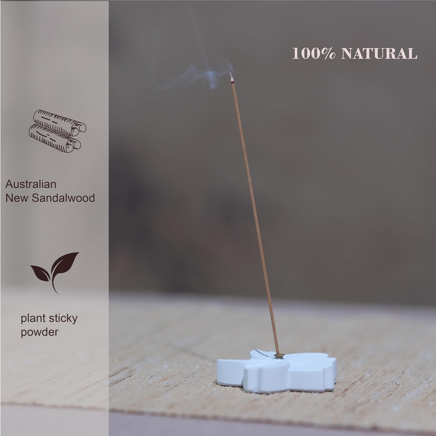Incense Sticks, 110 Fuxi New Mountain Sandalwood Sticks - 100% Natural Chinese Aromatherapy, Charcoal Free & Coreless, for Daily Wellness, Yoga, and Home Fragrance