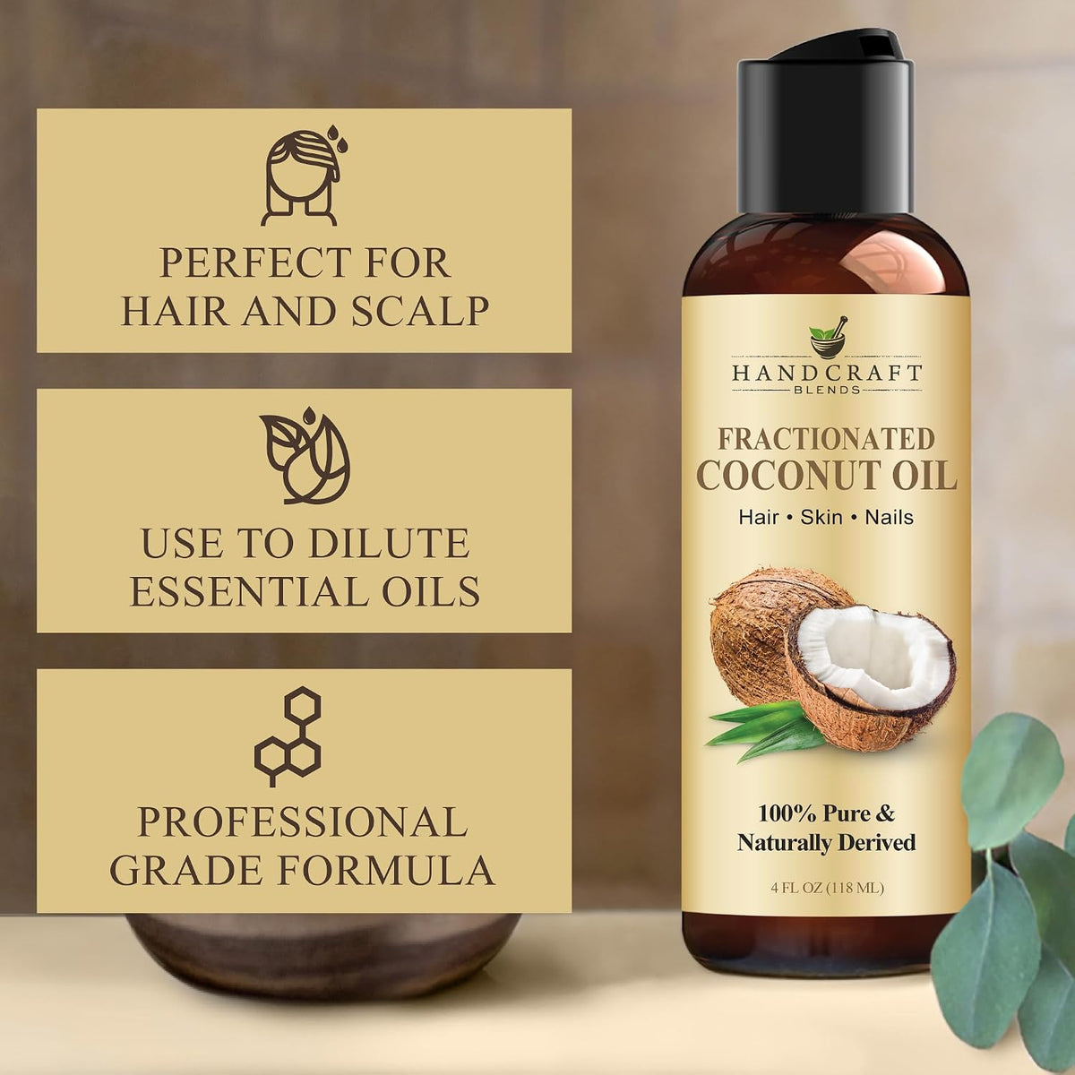 Handcraft Blends Fractionated Coconut Oil - 4 Fl Oz