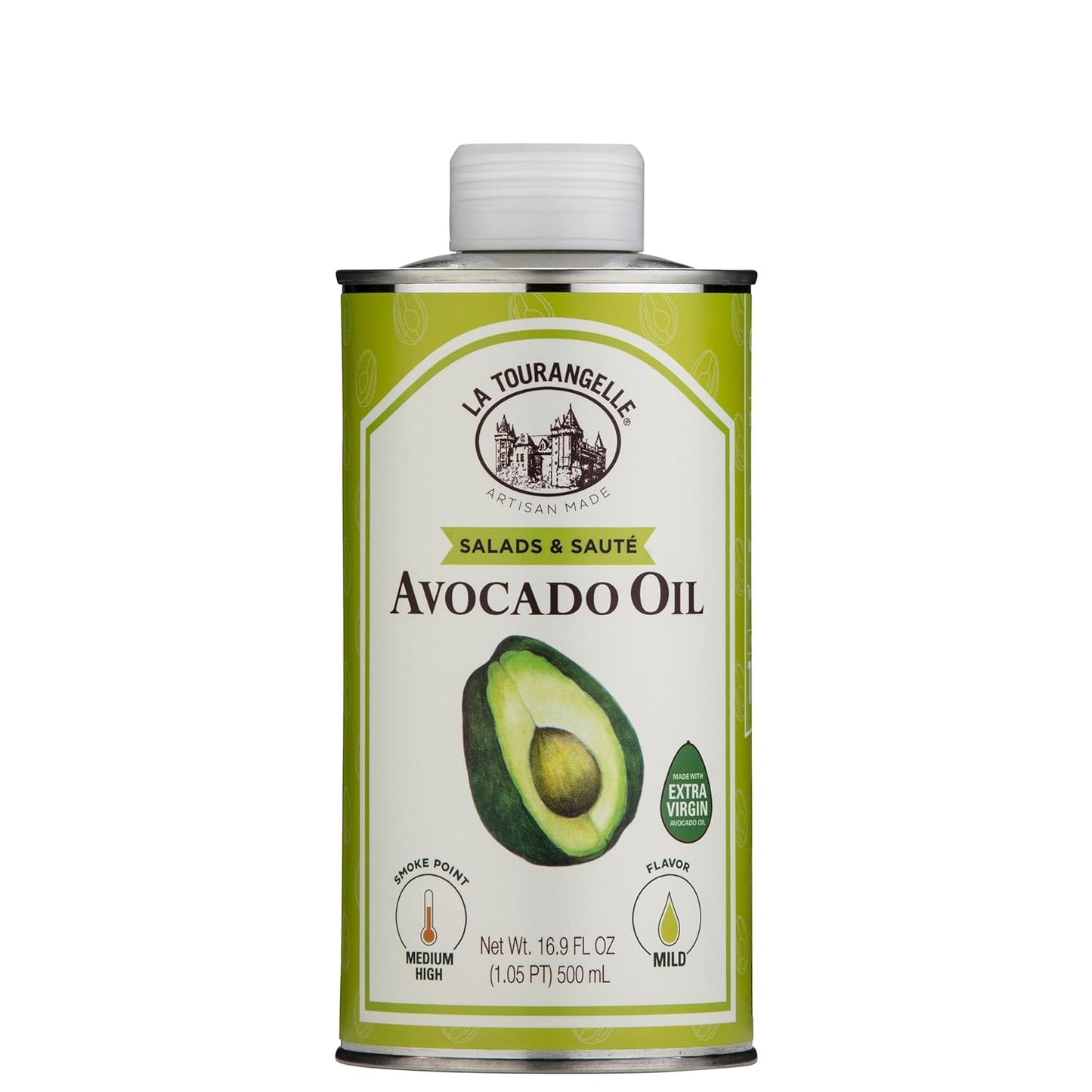 La Tourangelle Avocado Oil 16.9 Fl Oz, All-Natural, Artisanal, Great for Salads, Fruit, Fish or Vegetables, Buttery Flavor
