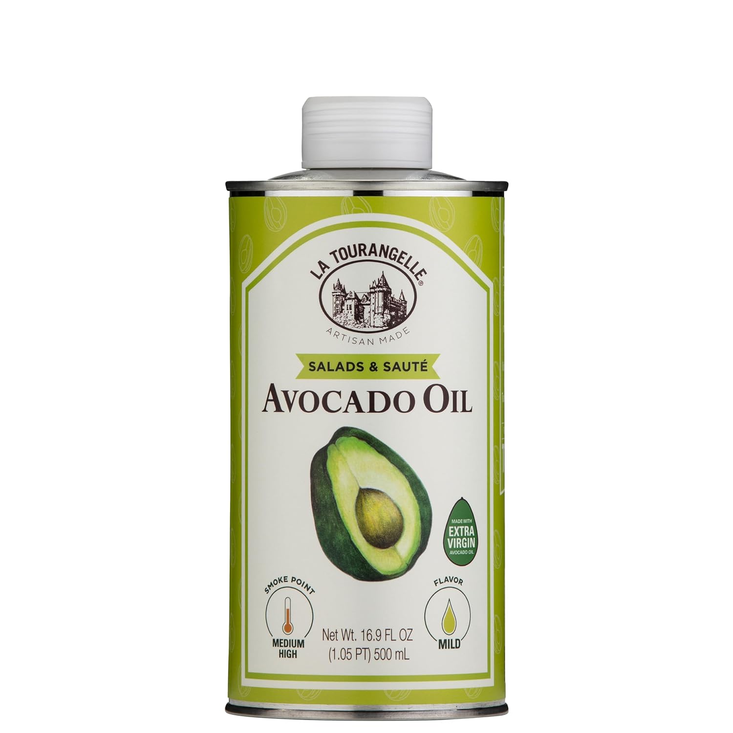 La Tourangelle Avocado Oil 16.9 Fl Oz, All-Natural, Artisanal, Great for Salads, Fruit, Fish or Vegetables, Buttery Flavor