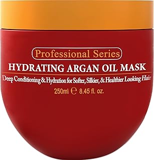 Arvazallia Hydrating Argan Oil Hair Mask and Deep Conditioner for Dry or Damaged Hair (8.45 oz Jar)