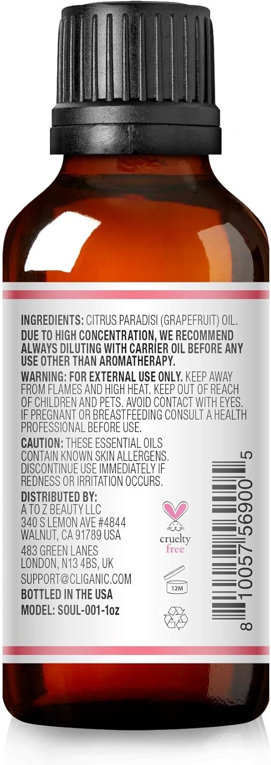 SoulSation Pink Grapefruit Essential Oil Non-GMO, 1oz