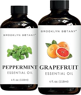 Brooklyn Botany Peppermint & Grapefruit Essential Oils – 4 Fl Oz (Pack of 2) – 100% Pure & Natural – Fresh & Zesty Aromatherapy Blend