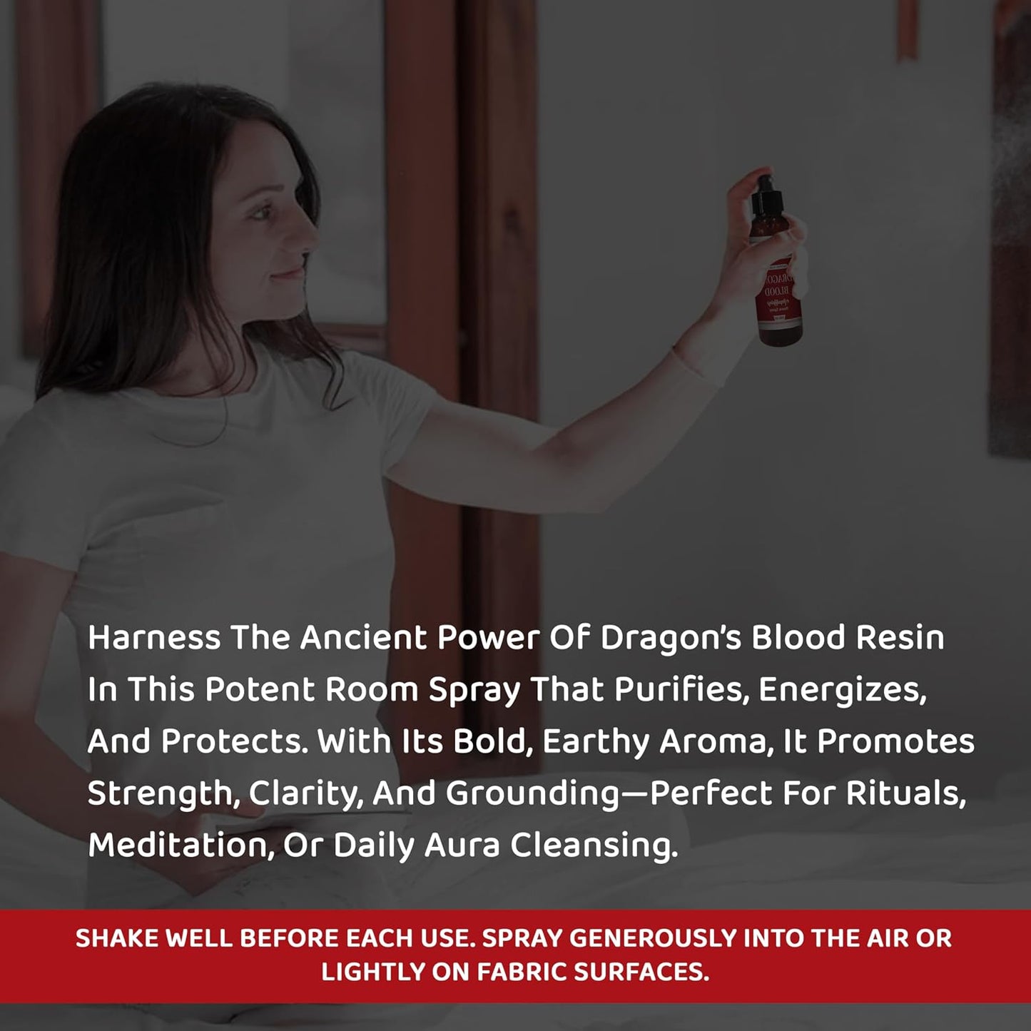 Sacred Element's Dragon's Blood Room Spray | Natural Purifying Mist for Energy Clearing, Negativity Release, Spiritual Balance & Aromatherapy | 3.38 Fl Oz / 100ml Non-Toxic Air Freshener