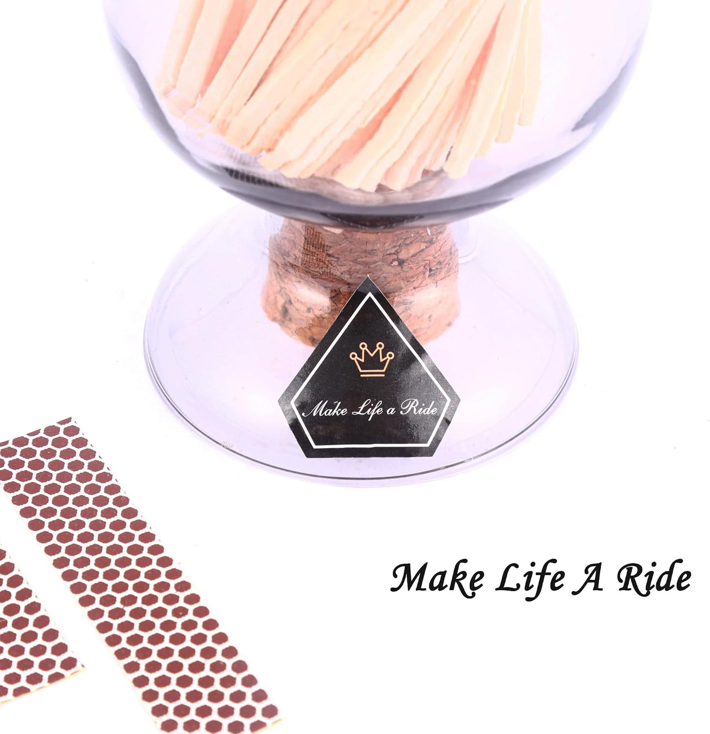 3'' Decorative Black Matches in a Jar with Striker (100Count), Safety Matches for Candles, Match Holder with Candle Matches, Match Cloche with Striker, Long Fireplace Matches for BBQ Grill
