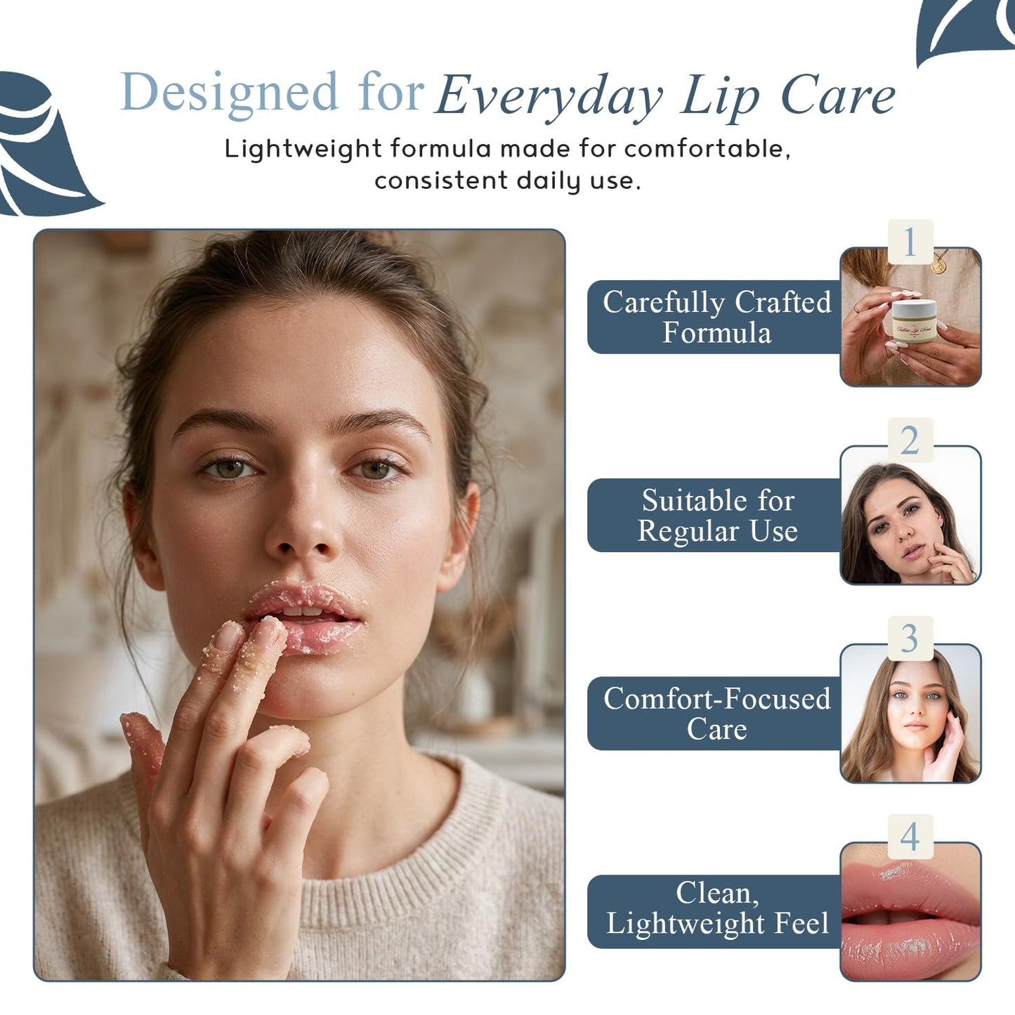 Tallow Lip Scrub Strawberry Flavor – All Natural Lip Scrub with Sugar Exfoliator, Moisturizing Tallow, Sunflower & Sweet Almond Oils for Soft, Smooth, Healthy, Nourished Lips
