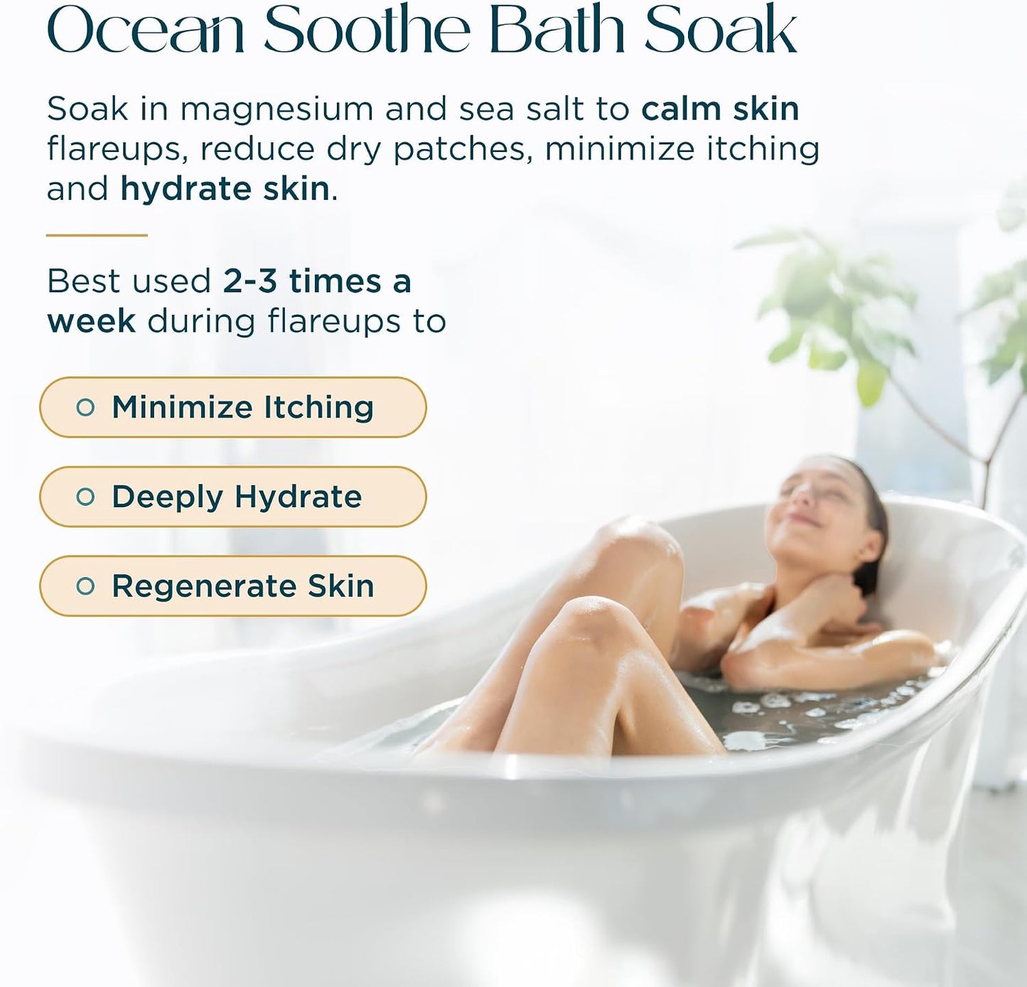 Abundant Natural Health Ocean Soothe Flare Relief Bath Soak, 500mL | Highly Concentrated Pure Magnesium Salts, Lavender Oil, Relieves Problematic and Dry Skin, Safe for Sensitive Skin