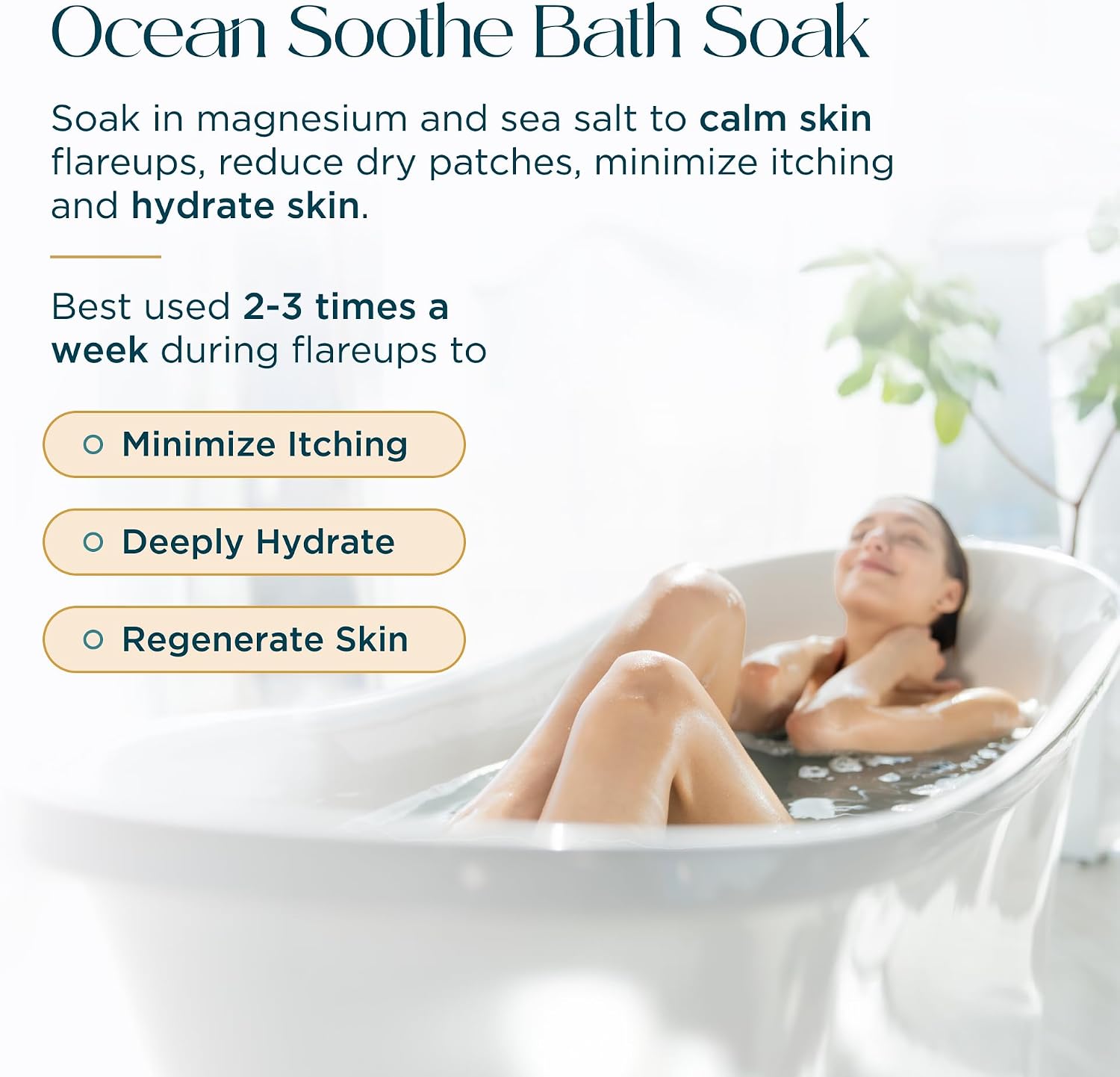 Abundant Natural Health Ocean Soothe Flare Relief Bath Soak, 500mL | Highly Concentrated Pure Magnesium Salts, Lavender Oil, Relieves Problematic and Dry Skin, Safe for Sensitive Skin