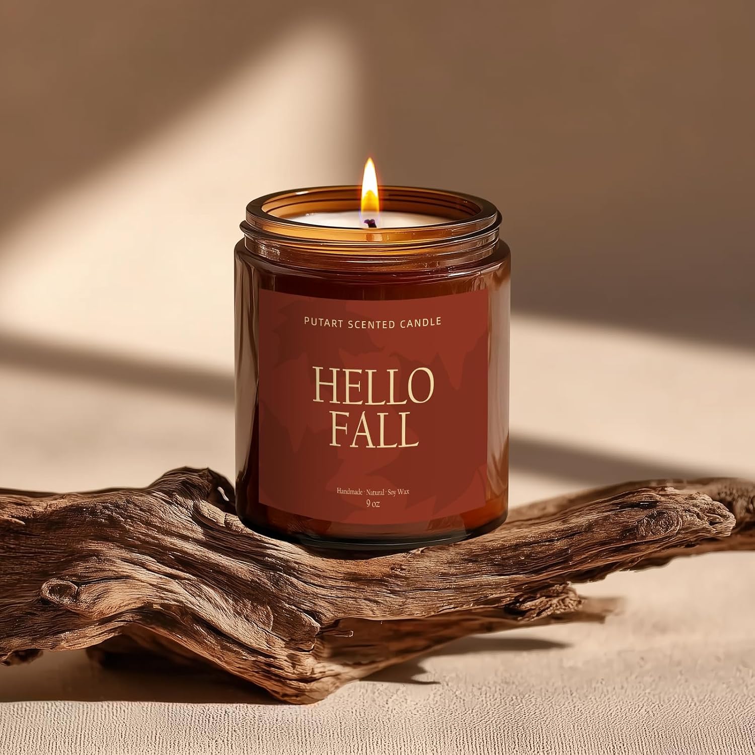 Pumpkin Spice Fall Candles for Home Scented, Natural Soy Wax Aromatherapy Non Toxic Pumpkin Candle with Long Lasting Burn, Halloween Autumn Candle Gifts for House Fragrance Decoration (9oz)