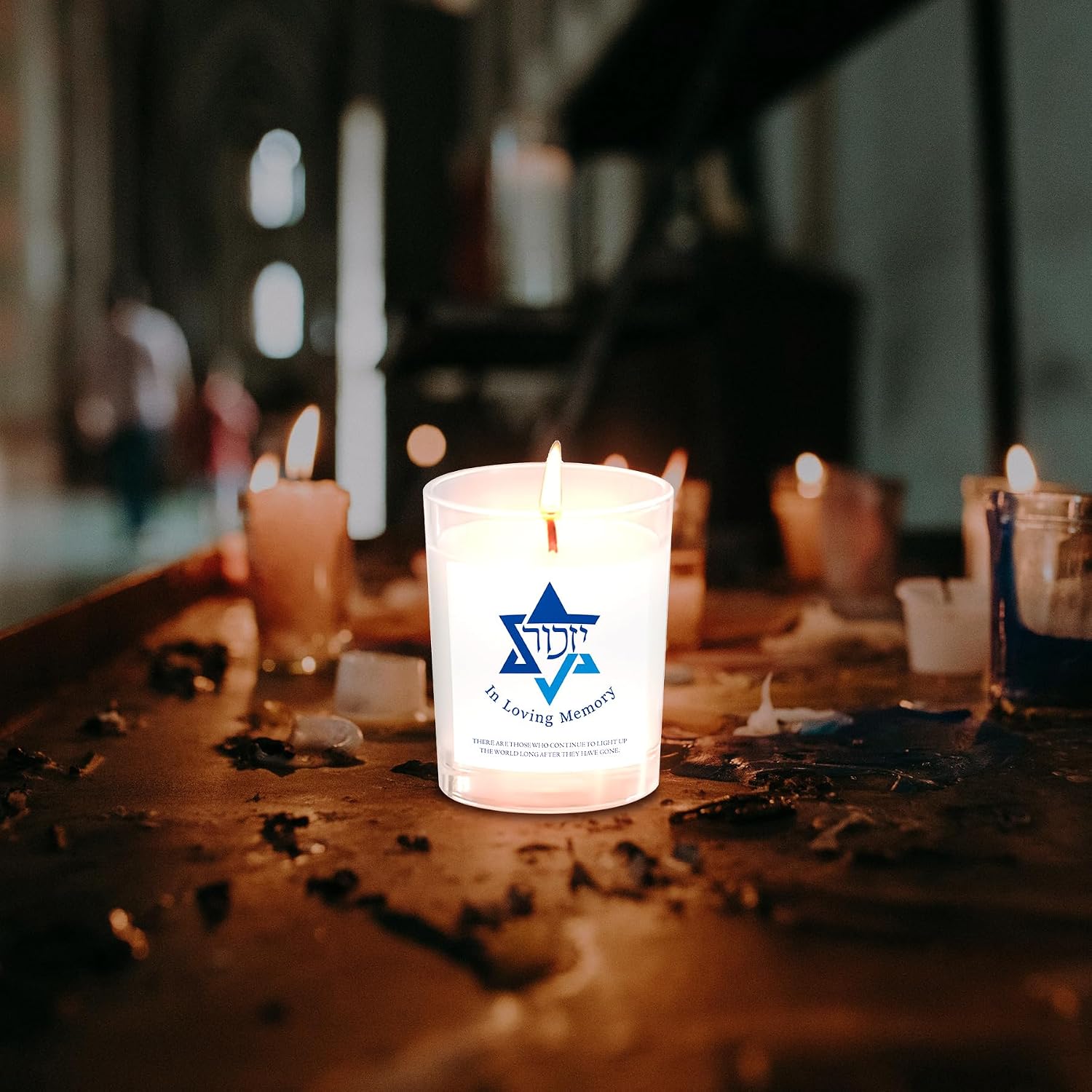 Yahrzeit Candles - Yahrzeit Memorial Candles, Memorial Bereavement Gifts for Loss of Loved One, Jewish Sympathy, Natural Soy Wax Hand Poured 7oz (White)