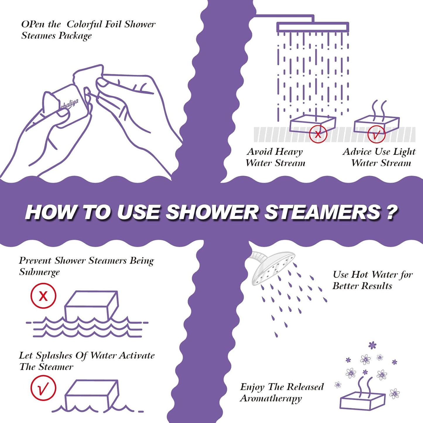 Shower Steamers Aromatherapy for Women or Men - 8-Pack Stress Relief and Relaxation Shower Bomb with Natural Essential Oils,Birthday Gifts Set for Mom,Wife, Girlfriend (Lavender)