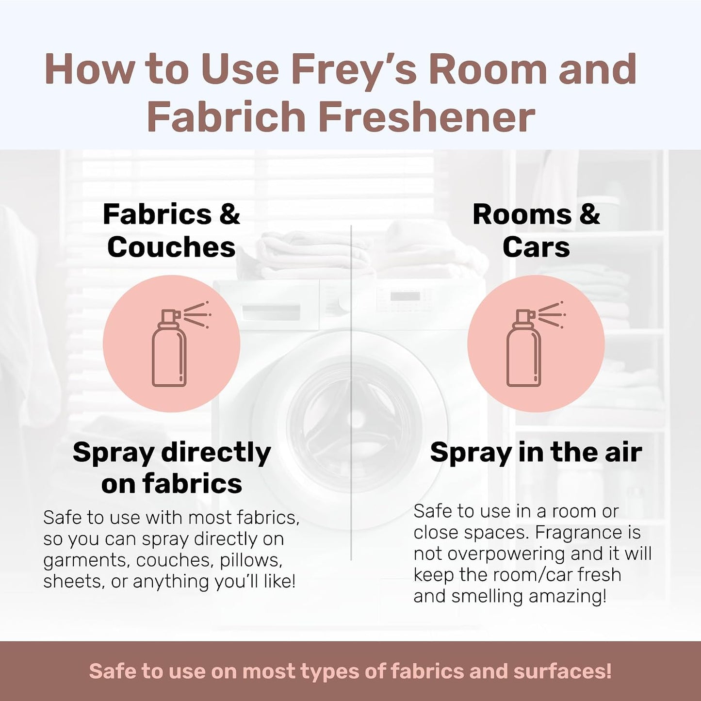 FREY Air Freshener Spray – Jasmine Rose & White Cedar | Natural Deodorizer & Odor Eliminator | Pack of 2