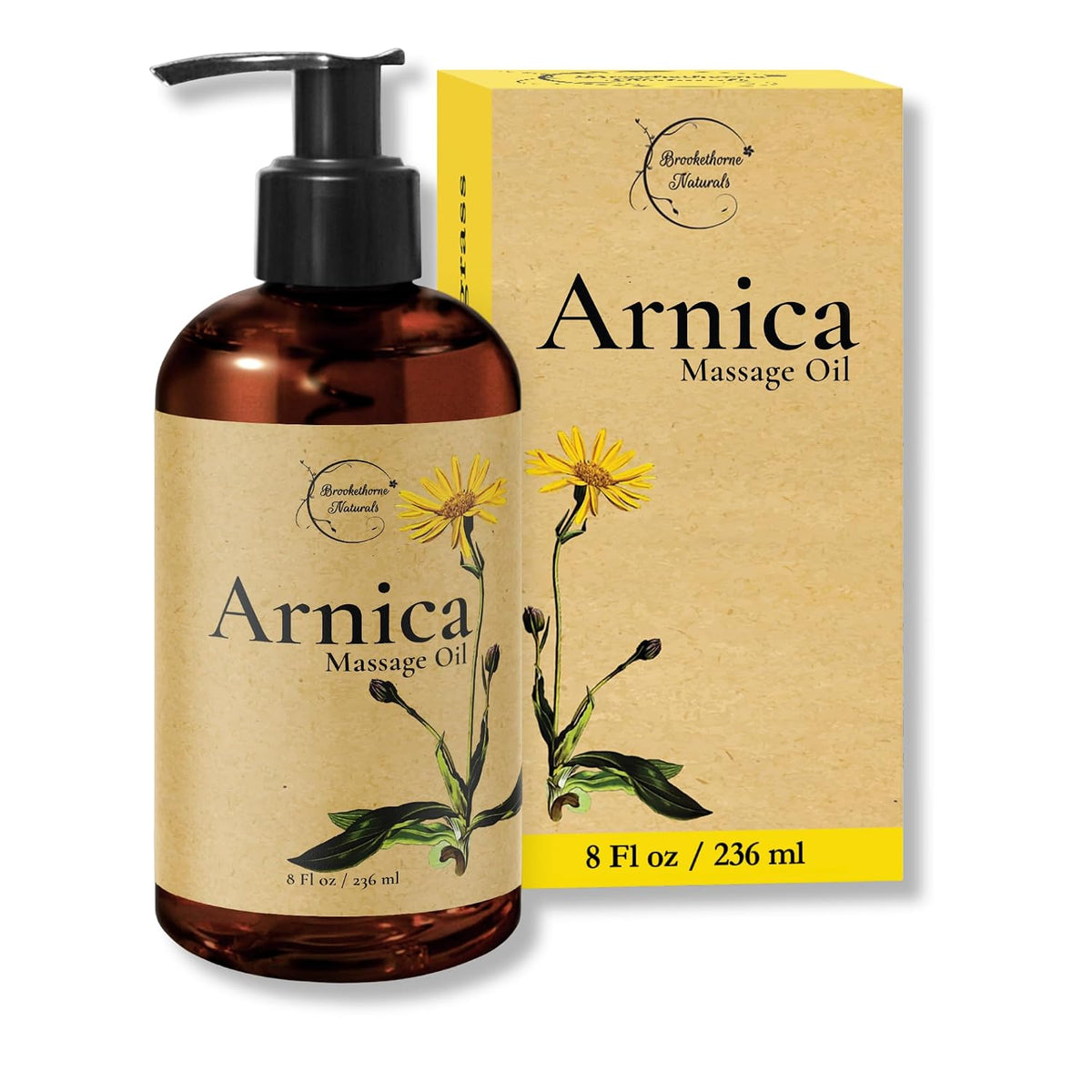 Brookethorne Naturals Arnica Massage Oil for Massage Therapy