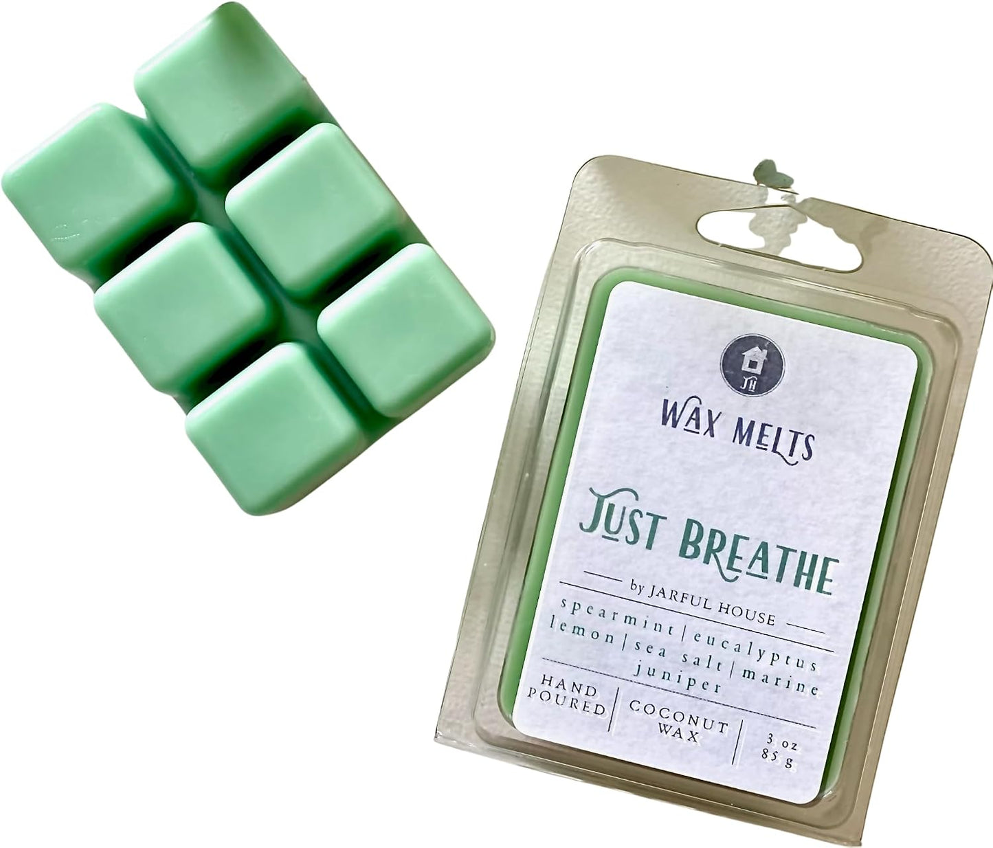 Aromatherapy Wax Melts Just Breathe, Relaxing Fresh Scent Eucalyptus Lemon Mint Wax Cubes, Coconut Tarts