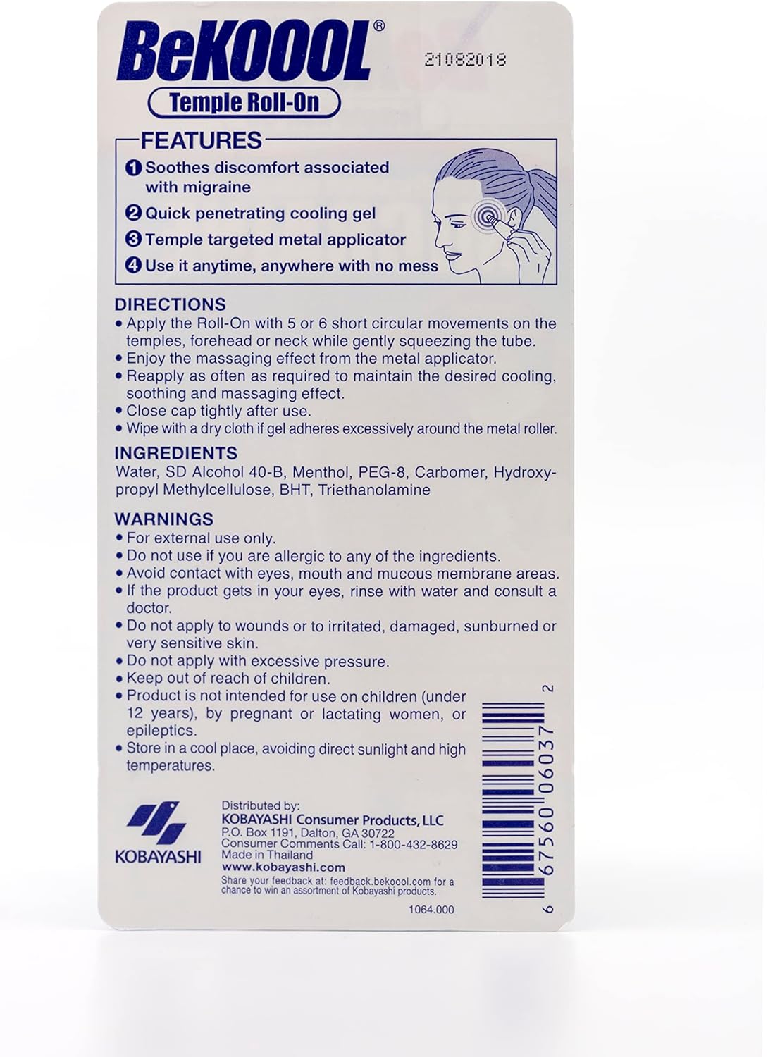 BeKoool Migraine Roll-On Gel, 1 Count