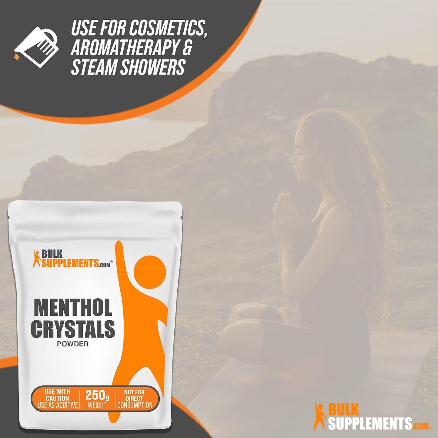 BulkSupplements.com Menthol Crystal - Natural Menthol Crystals - Menthol Crystals for Soap Making, for Shower Steamers Aromatherapy - Pure & Gluten Free, 250g (8.8 oz)
