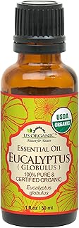 US Organic 100% Pure Eucalyptus Essential Oil (Globulus) - USDA Certified Organic, Steam Distilled - W/Euro droppers (More Size Variations Available) (30 ml / 1 fl oz)