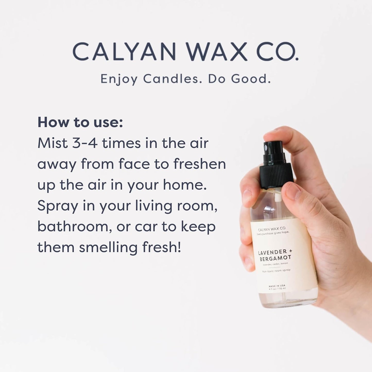 Calyan Wax Co. Evergreen & Eucalyptus Room Spray - Clean Air Freshener - Natural Room Deodorizer - Air Freshener Spray for Home - 4 fl oz