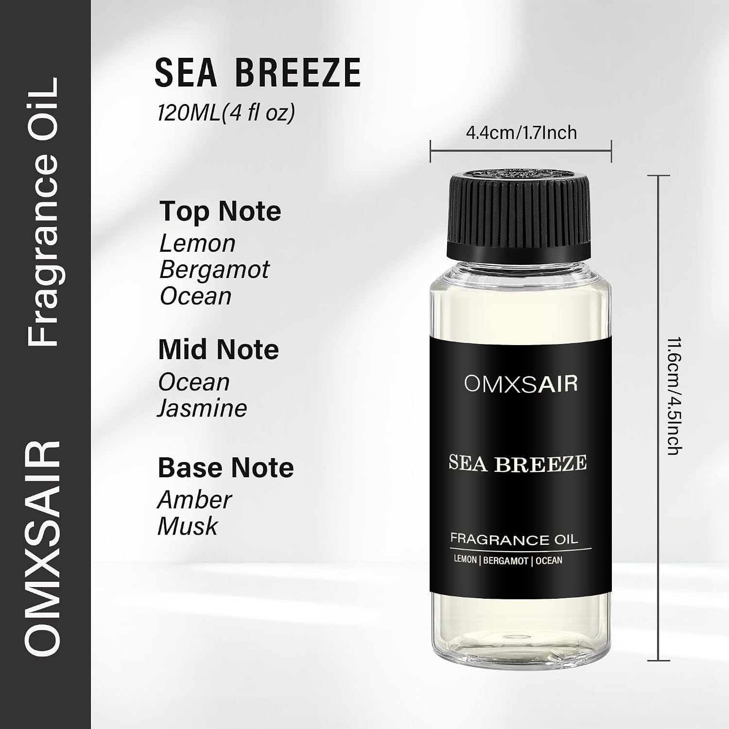 Hotel Diffuser Oil Inspired by The Ritz Carlton Hotel Scent 120ml/4.1 Fl oz -Essential Oil Diffuser Refill-Lemon Bergamot Ocean Breeze-Long Lasting HVAC Diffuser Oil for Home & Spa Use