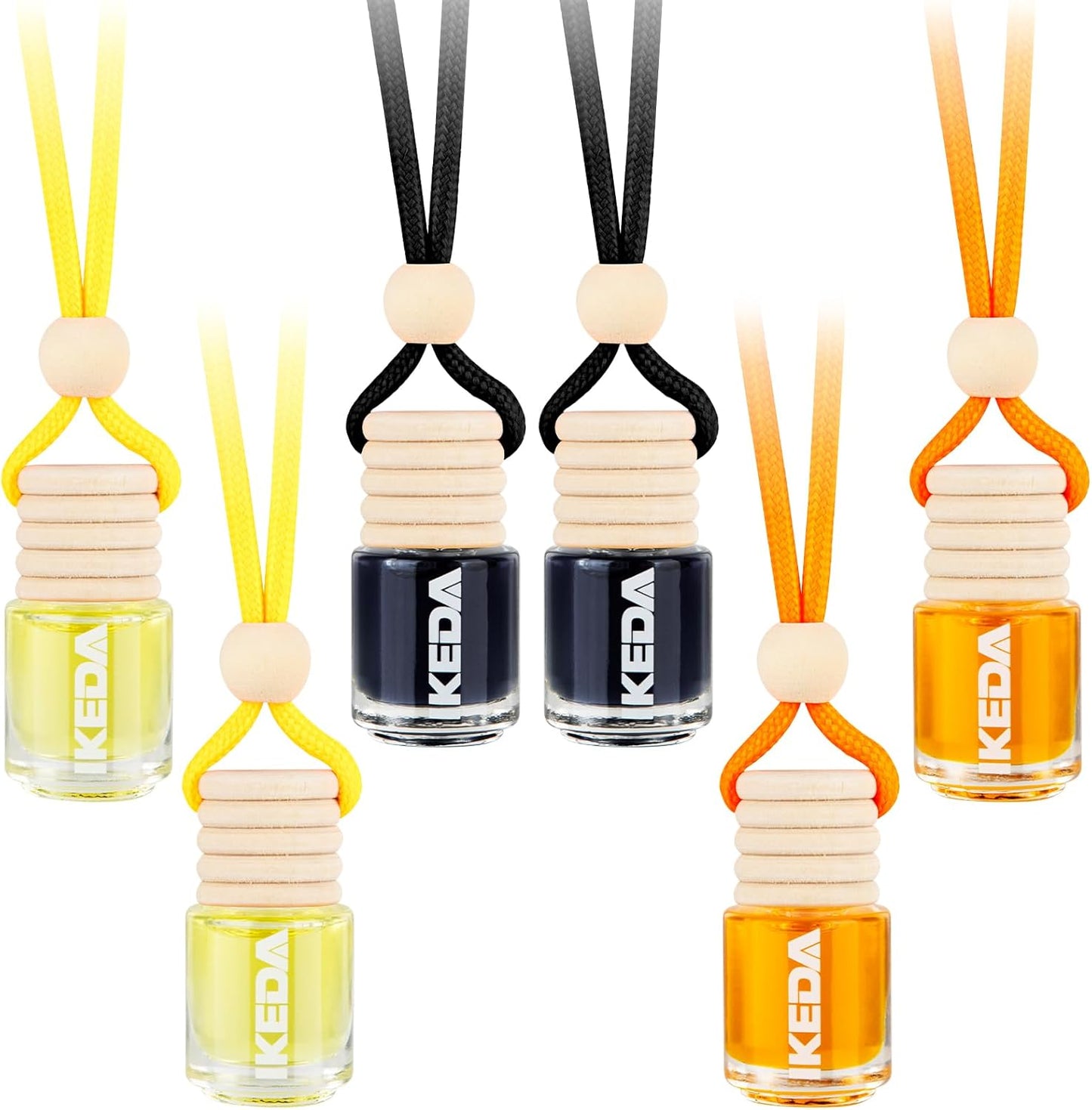 Car Air Freshener, Essential Oil Diffuser 6 Pack, Hanging Air Freshener Diffuser, Long Lasting Fragrance Car Freshener, Cute Car Accessories for Women & Men