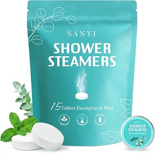 Shower Steamers Aromatherapy 15 Pack, Fathers Gifts, Eucalyptus & Mint Shower Bombs with Natural Essential Oils, Quick Sinus Relief Nasal Congestion, Relaxation Home Spa Gifts for Women Men