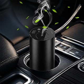 Homease Waterless Essential Oil Diffuser, Portable Cordless Aromatherapy with 3 Timers & Mist Levels, Rechargeable for Home Car Office, Premium Metal Black