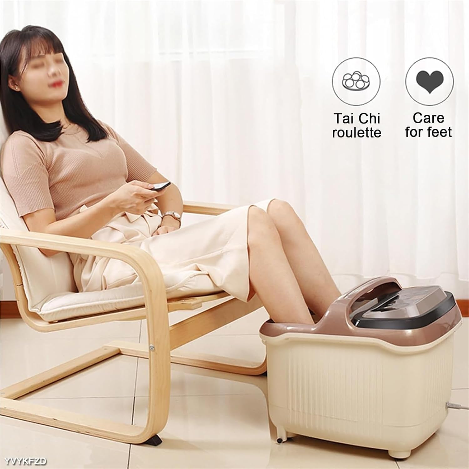 Foot Spa Bath Massager with Heat， Foot Soak Tub with Lid Heat Bubbles Temperature Control for Tired Feet Relieve Muscle Pain