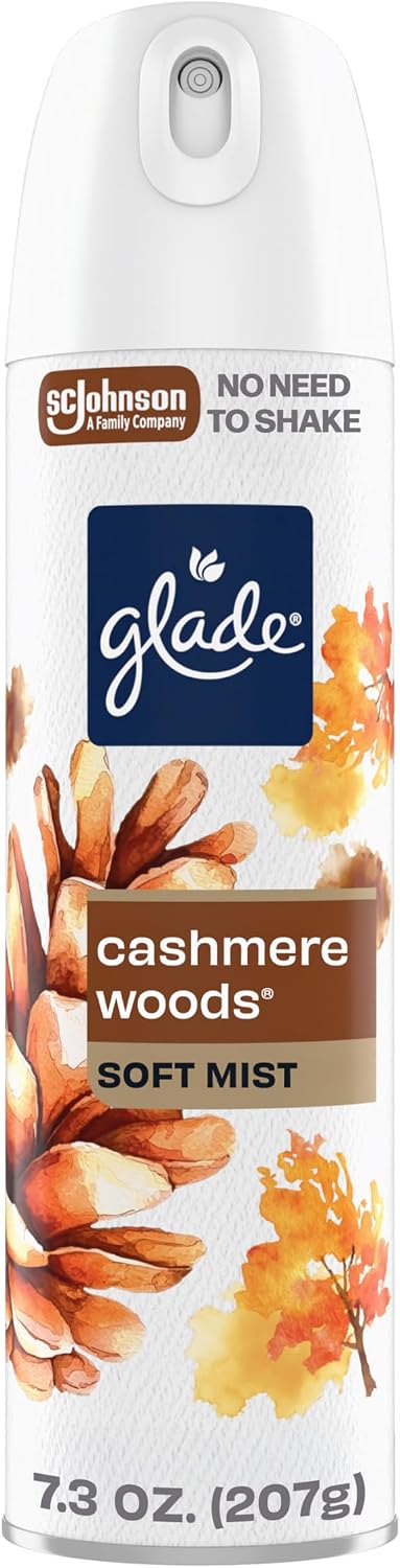 Glade Odor Fighting Soft Mist Air Freshener Room Spray, Cashmere Woods, 7.3oz., 1 count