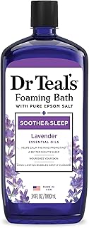 Dr Teal’s Foaming Bath with Pure Epsom Salt, Soothe & Sleep with Lavender, 34 Ounces (Packaging May Vary)