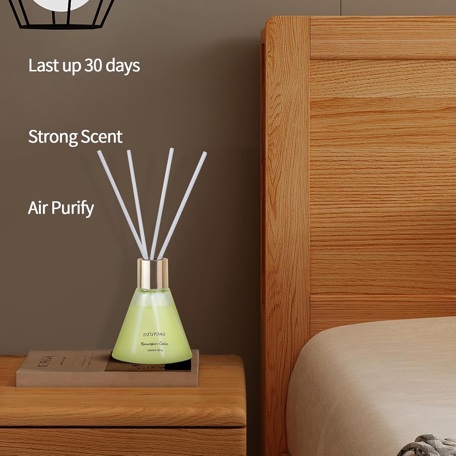 Rose Citrus Cedar Reed Diffusers with 24 Fiber Sticks,3 Set of Scent Diffusers for Home Shelf Decor,Last Up 60 Days