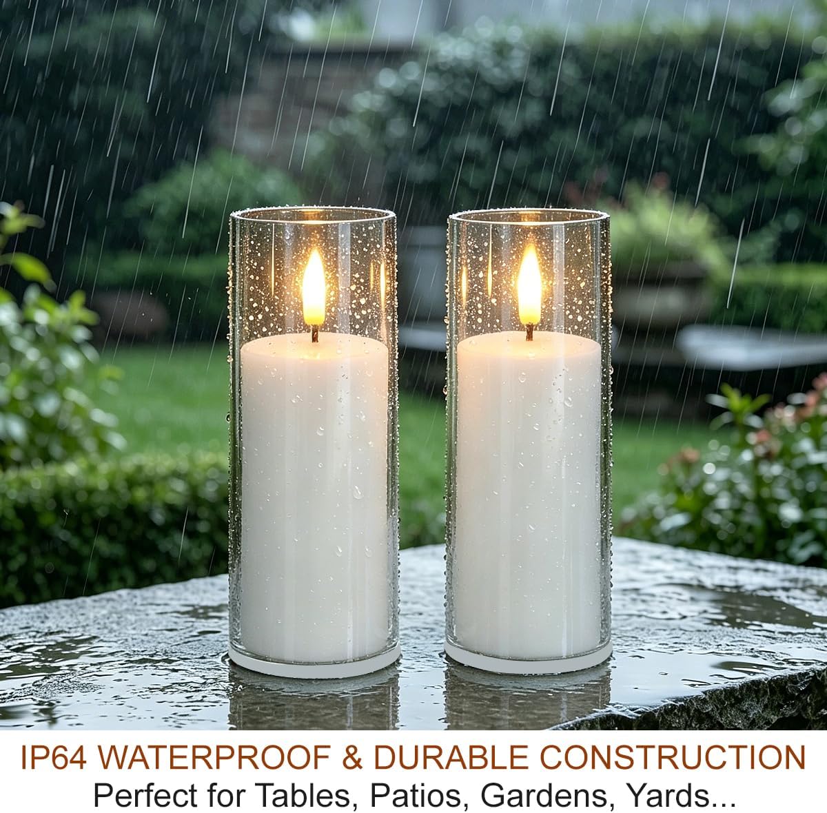 6-Pack 6" White Flickering Candle Lights with 10-Key Remote & Timer - Waterproof LED Flameless Pillar Candles - Battery Operated Outdoor Decorative Lights - Festival Party Home Decoration