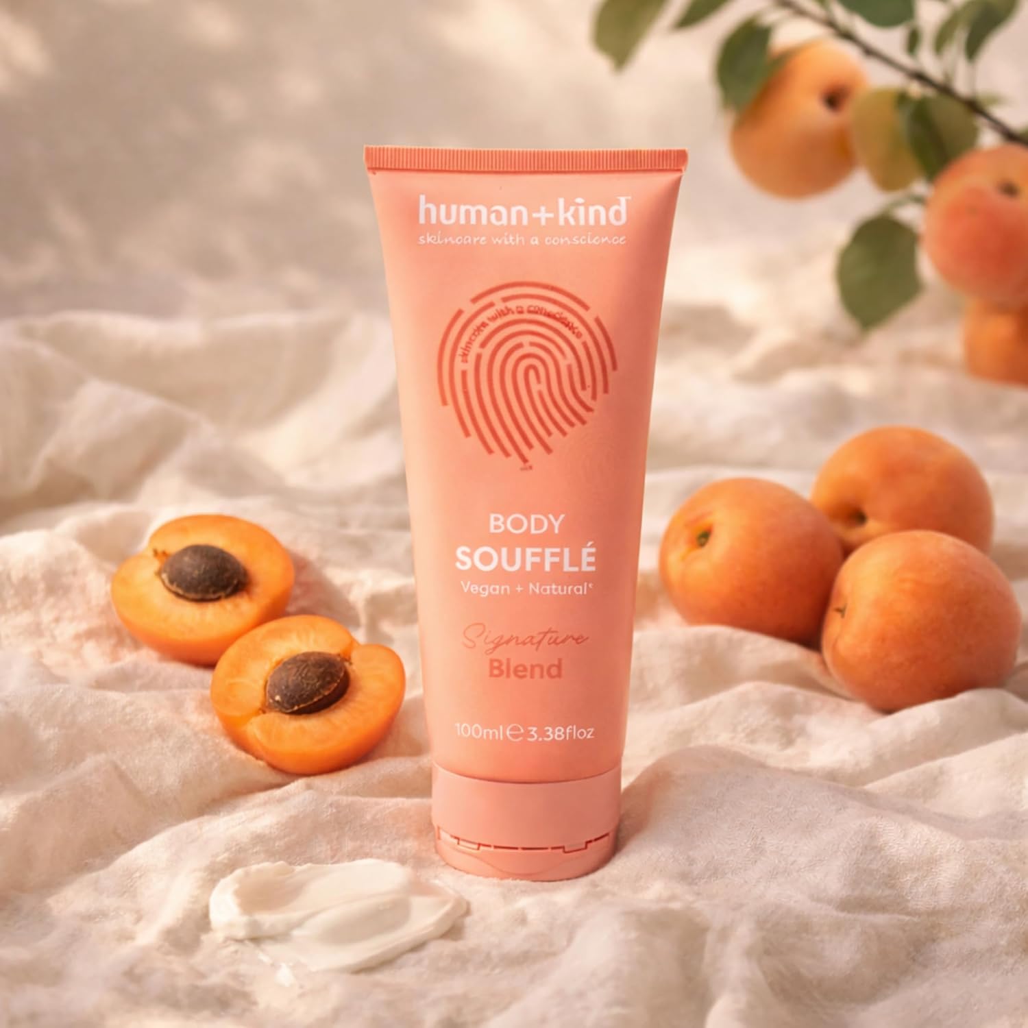 Human+Kind Signature Blend Body Souffle - Fast Absorbing Body Lotion - Hydrates Skin with Formulated Shea Butter and Apricot Kernel Oil - 3.38 oz