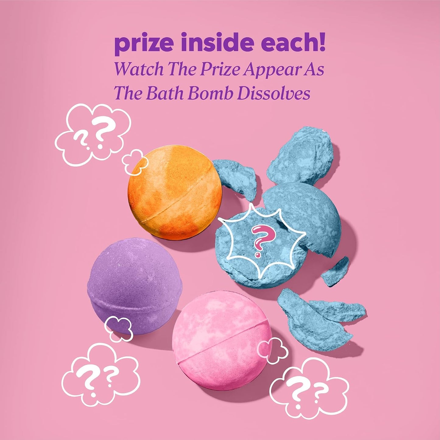 ONYX Professional Fizz Fantasy Unicorn Bath Bombs for Kids, Cotton Candy Scented | Bath Bombs with Surprise Toy or Tattoo | Fun Bath Bomb for Kids and Bath Time Gifts, 4 Count