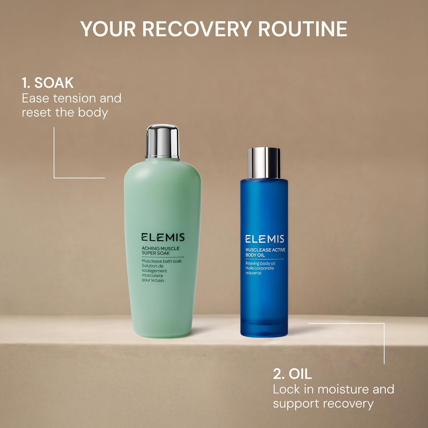 ELEMIS Aching Muscle Super Soak 400ml, Natural Bath Milk Soak To Ease Muscle Aches & Tension