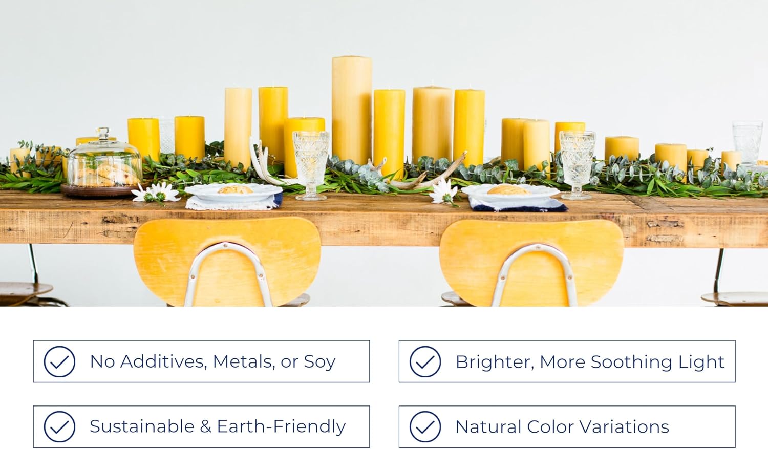 The Beeswax Co Pillar Beeswax Candle - Natural Honey Scented - Long-Lasting & Eco-Friendly - Cotton Wick - Slow Burning - Hand Poured Pure Organic Bees Wax - Medium
