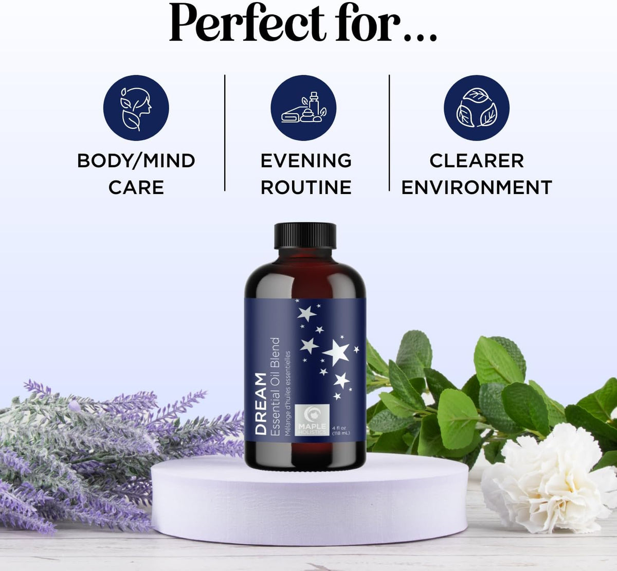 Sleep Essential Oil Blend for Diffuser - Dream Essential Oils for Diffusers Aromatherapy and Relaxation with Clary Sage