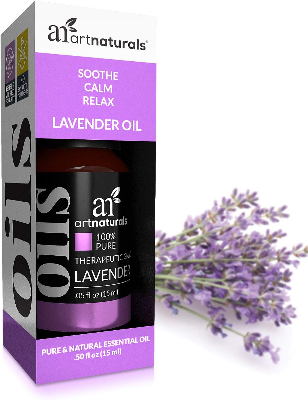 artnaturals 100% Pure Lavender Essential Oil - (.5 Fl Oz / 15ml) - Premium Undiluted Therapeutic Grade Natural from Bulgaria - Aromatherapy for Diffuser