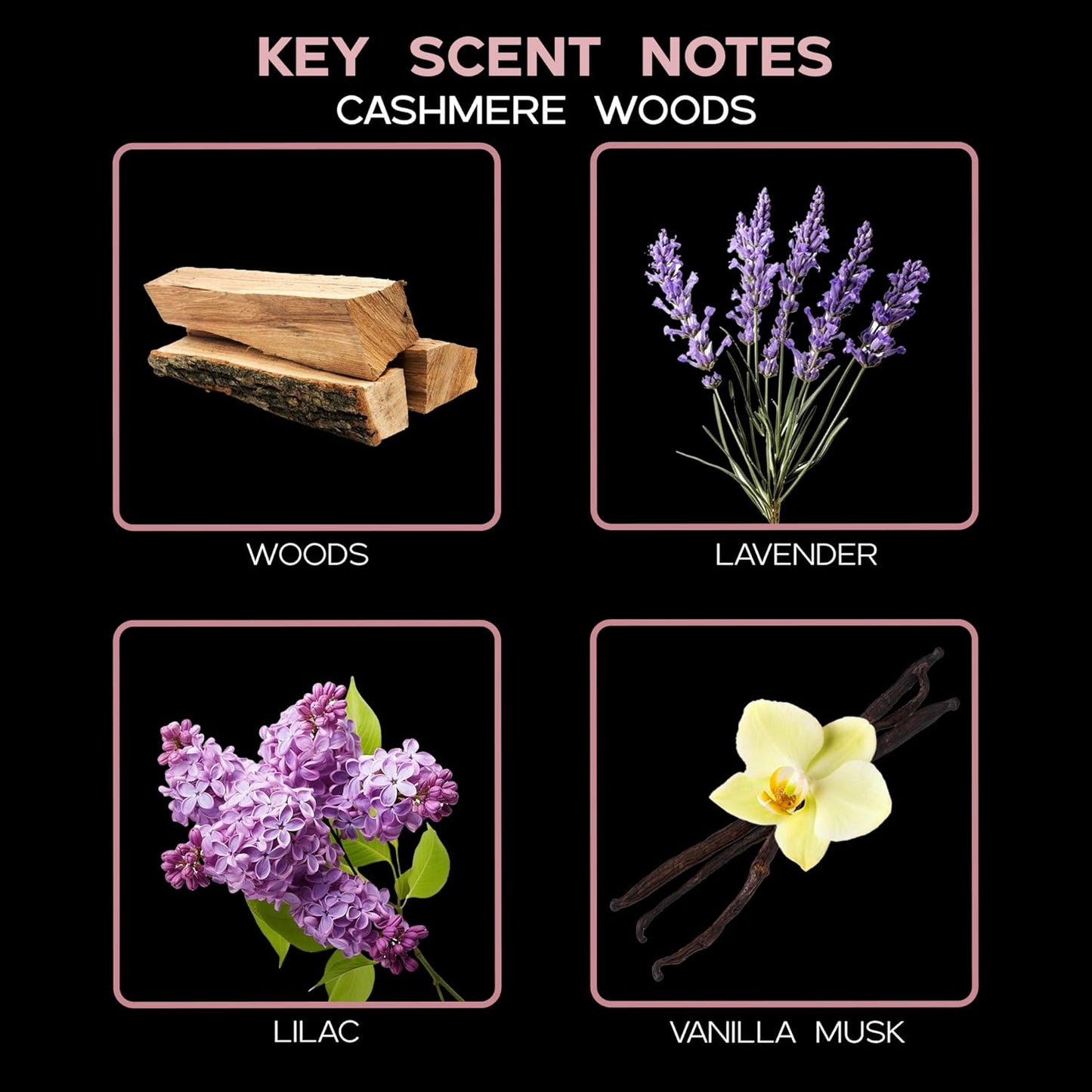 Cashmere Woods Diffuser Oil - Fall Essential Oils for Diffuser Refill & Air Freshener Room Spray - Long-Lasting & Natural Home Fragrance, Scented Oil for Diffusers, USA Made, 4oz