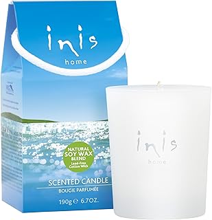 Inis the Energy of the Sea - Scented Candle, Ocean Fresh Soy Wax Blend Candle in Frosted Glass Jar, Clean Coastal Home Fragrance for Bedroom, Living Room and Bathroom