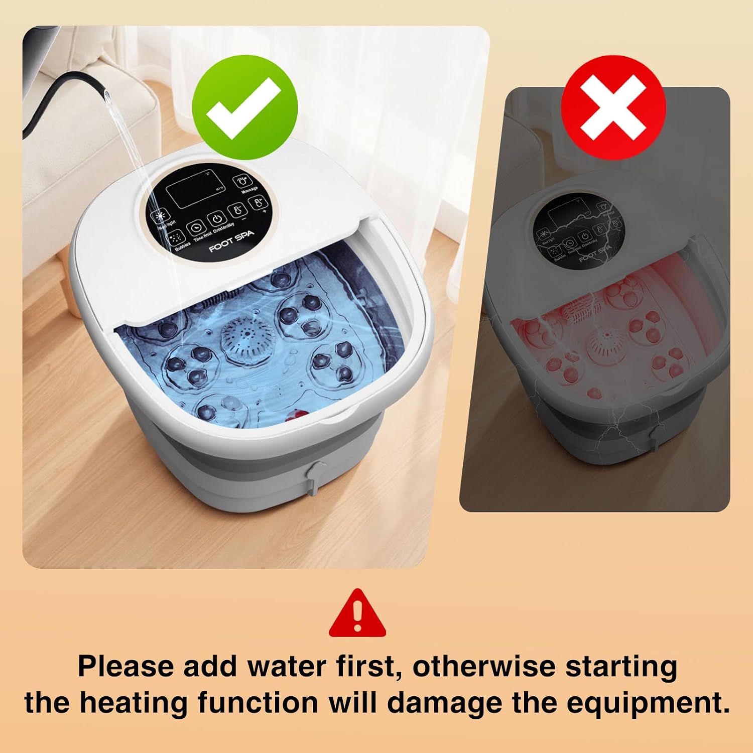 Electric Pedicure Foot Spa with Bubble and Heat,Collapsible Foot Soaking Tub with Remote Control,Pedicure Tools for Feet and Automatic Foot Massager,Foot Bath Soak Tub
