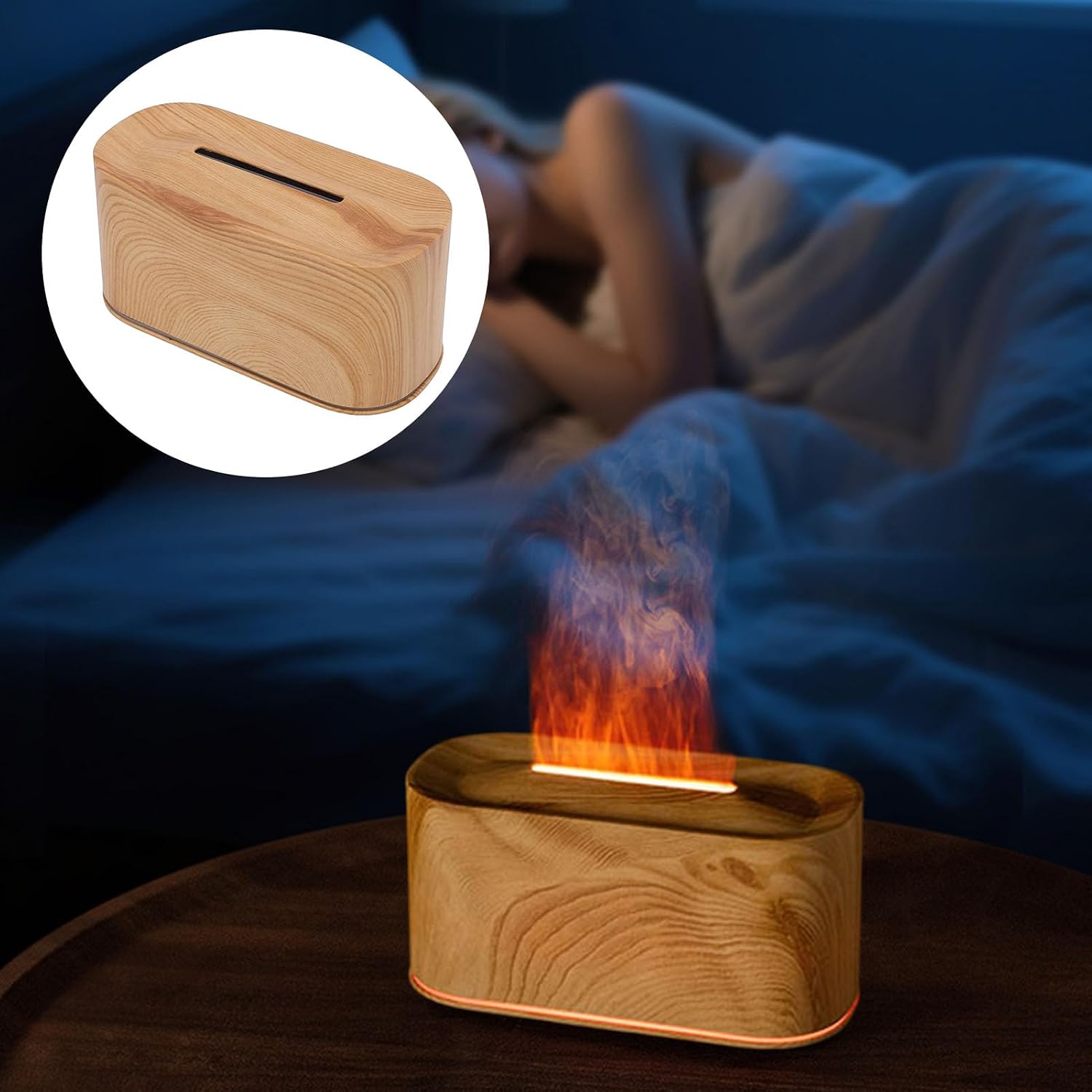 ZJchao Diffuser Humidifier Aromatherapy Essential Oil Diffuser 220ml Ultrasonic Effect with 7 Color Light Modes for Home Office Bedroom (Light Wood Grain)