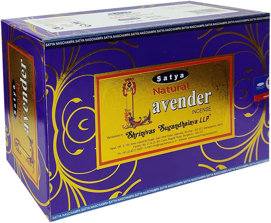 Natural Lavender Incense Sticks and Incense Stick Holder Bundle Insence Insense Satya