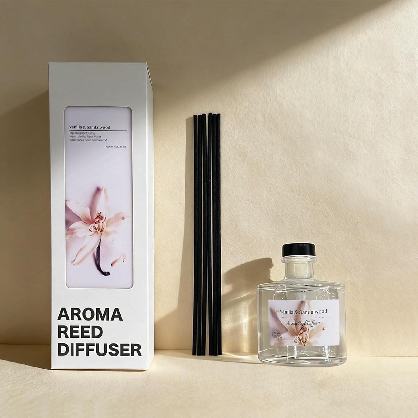 Reed Diffuser Set, Eucalyptus & Citrus 3.52 oz (100ml) Scented Diffuser with Sticks Home Fragrance Reed Diffuser for Bathroom Shelf Decor, Ideal Gift for Woman