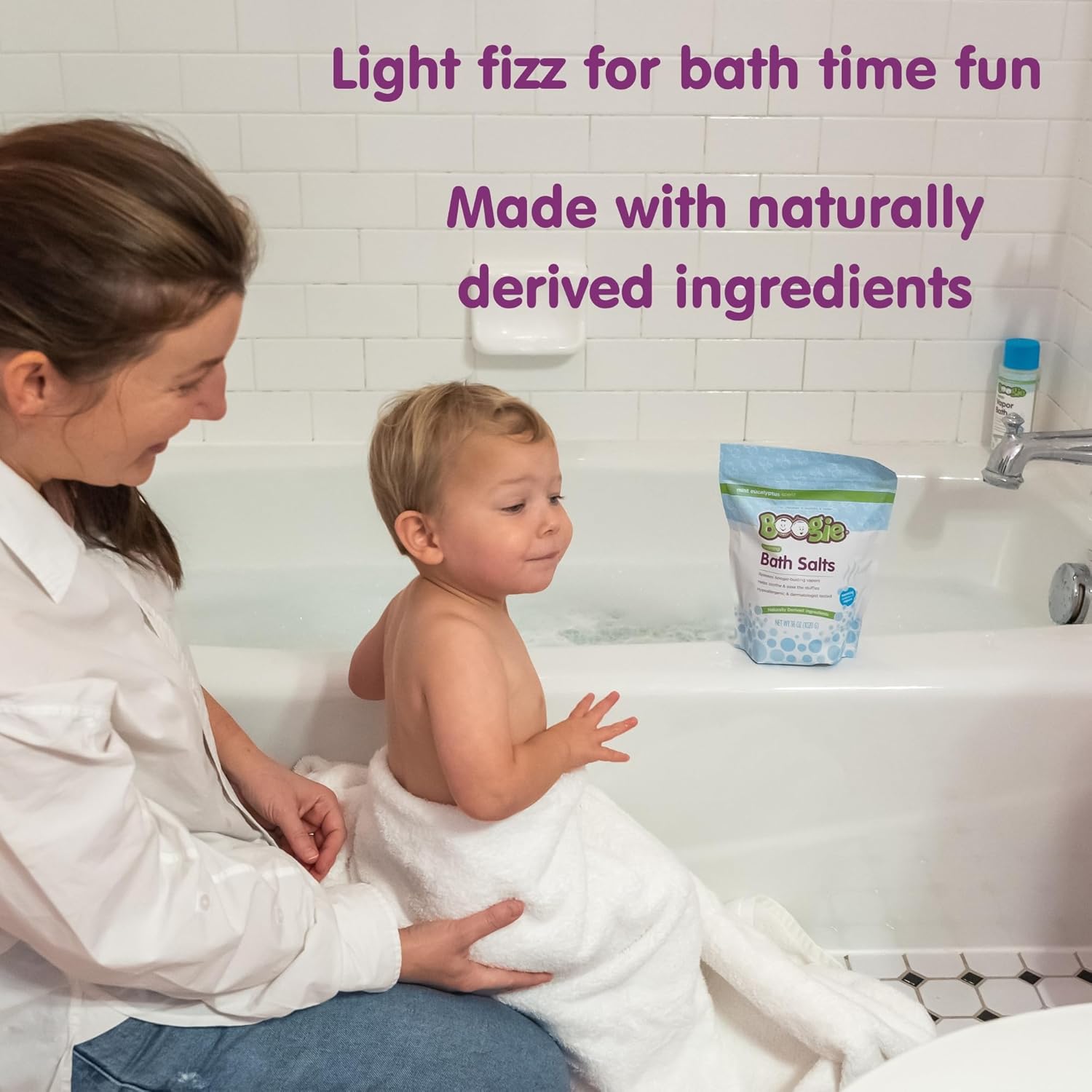Boogie Kids Soothing Bath Salts, Hypoallergenic, Naturally Derived, Made with Natural Essential Oils, 36oz Eucalyptus (Pack of 1)