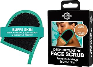 Dermasuri Deep Exfoliating Face Mitt - Scrubber, Dead and Dry Skin Remover for Men and Women - Exfoliator Gloves for Shower and Dry Use - (1 Pack)