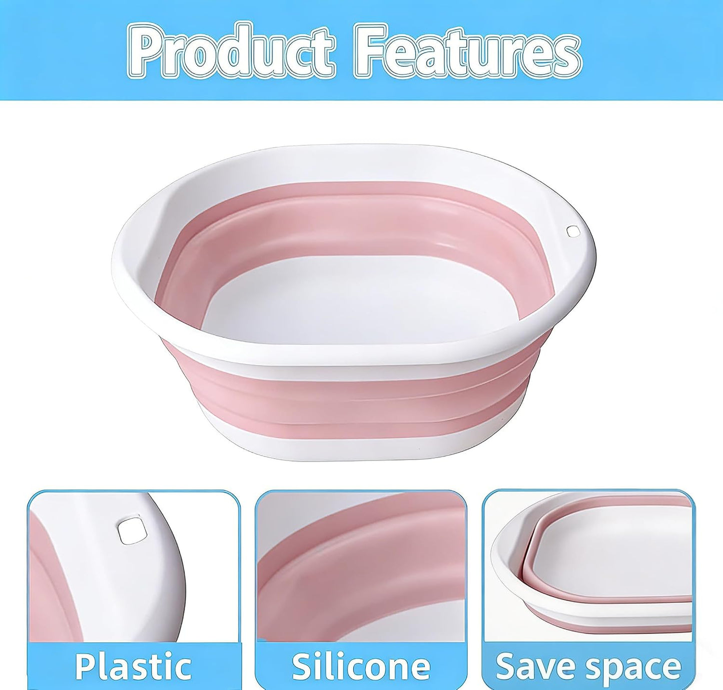Portable Pool Foot Bath,Collapsible Pool Foot Wash Basin Tub,Foot Bath Basin for Above Ground Swimming Pools Accessories (Pink Baths)