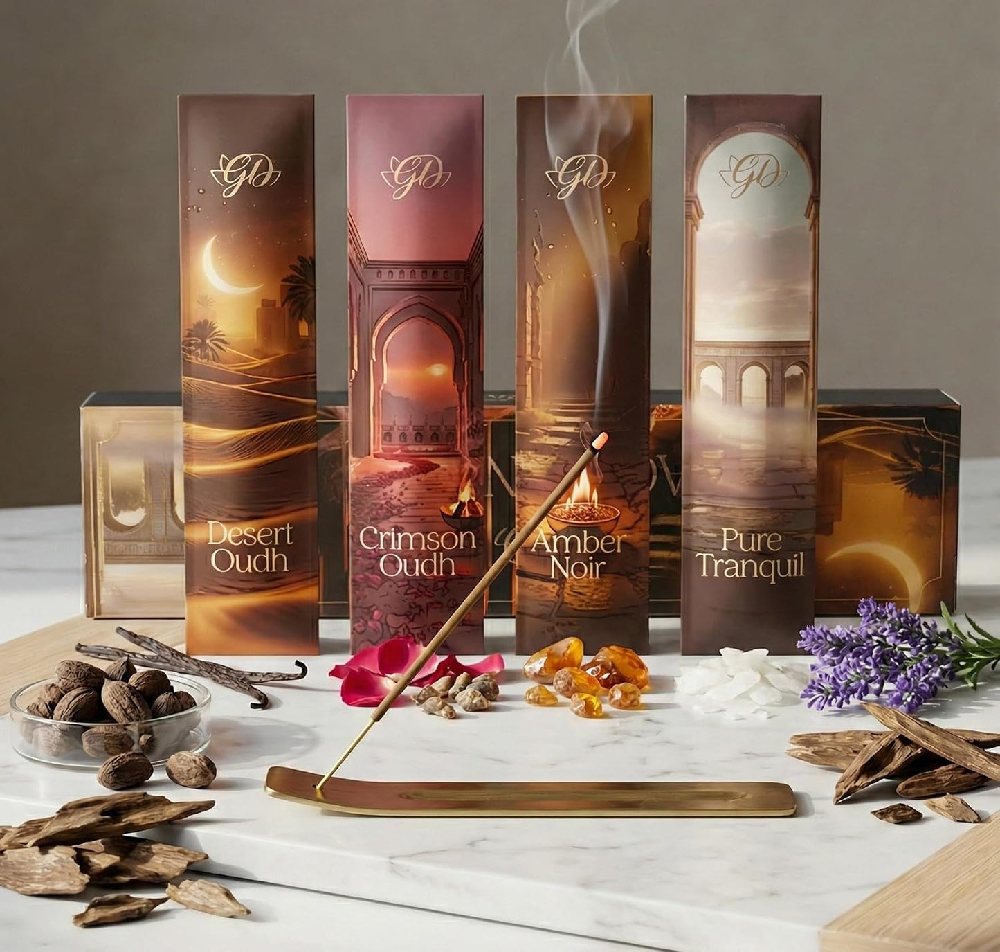 Premium Guruji Divinity Sacred Nights Incense Gift Set | Hand-Rolled Masala Incense for Meditation, Yoga & Home Fragrance