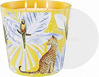 Hidden Label Blood Orange & Grapefruit Soy Candle, 30oz 3-Wick, 100Hours | Tropical Art Jar Glows When Lit, Strong Citrus Aromatherapy for Mood & Energy, Clean Non-Toxic, Gift-Ready Statement Piece
