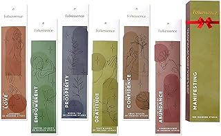 Folkulture Incense Sticks (120 Sticks) | Set of 6 Premium Incense For Manifesting, Aromatherapy, Gifts | No Charcoal,Organic, Non Toxic, 45 Mins, Long Burning Frankincense, Coffee, Mint Insence-Sticks